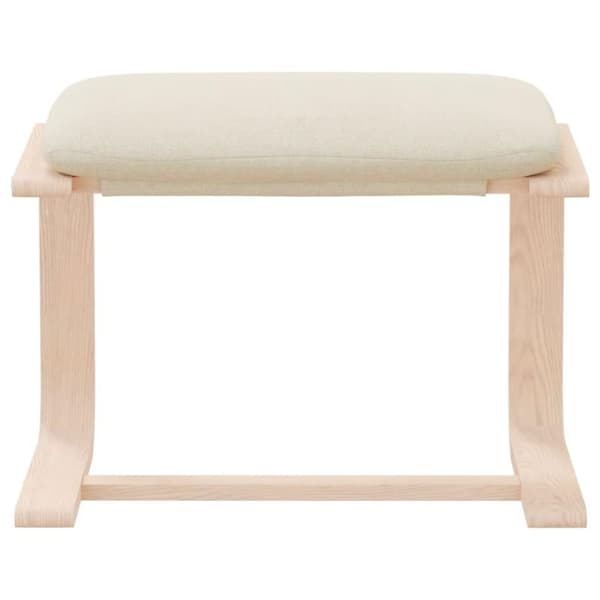 vidaXL Fotpall gräddvit 51x41x40 cm tyg