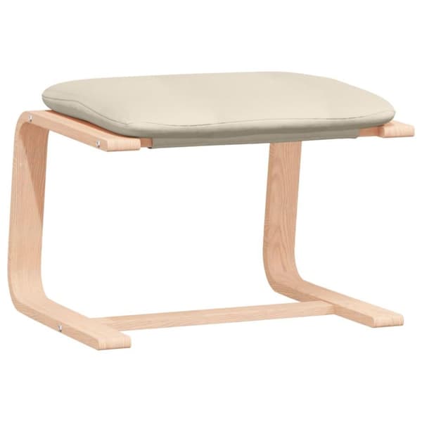 vidaXL Fotpall gräddvit 51x41x40 cm tyg