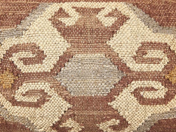 Puff Flerfarget Jute 50 x 50 x 30 cm Geometrisk mønster Firkantet Boho Moderne Fotskammel