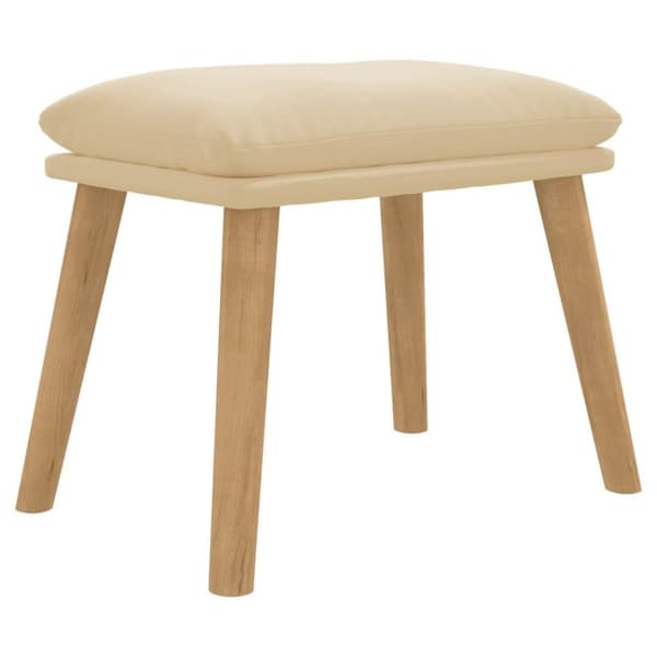 vidaXL Fotpall gräddvit 45x29,5x35 cm sammet