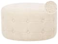 Miniatyrbillede 1 af 7: Fodskammel Beige Boucle Rund Puf-knap Tuftet Polstring Glamourøs Stuemøbler