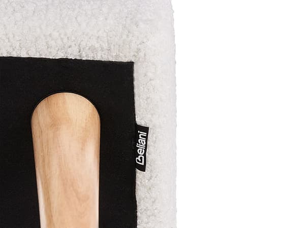 Jakkara valkoinen 50 x 35 x 30 cm buklee kumipuujalat suorakulmio kevyt skandinaavinen