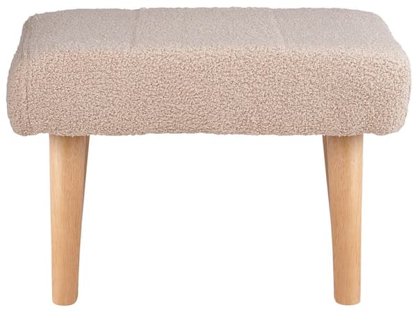 Jakkara vaalea beige 50 x 35 x 30 cm buklee kumipuujalat suorakulmio kevyt skandinaavinen
