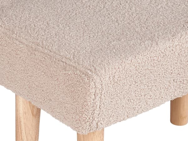 Jakkara vaalea beige 50 x 35 x 30 cm buklee kumipuujalat suorakulmio kevyt skandinaavinen