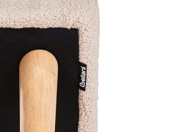 Jakkara vaalea beige 50 x 35 x 30 cm buklee kumipuujalat suorakulmio kevyt skandinaavinen