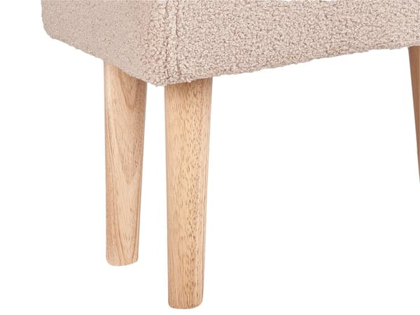 Jakkara vaalea beige 50 x 35 x 30 cm buklee kumipuujalat suorakulmio kevyt skandinaavinen