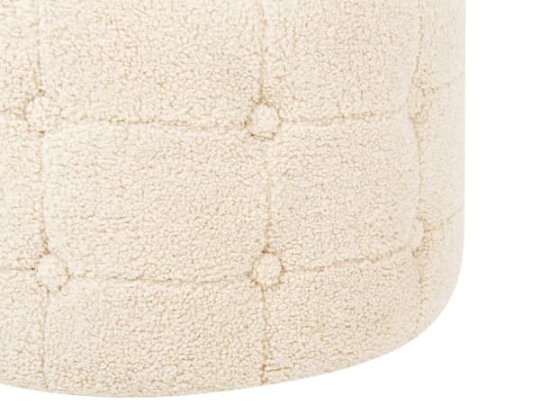 Rahi beige 55 x 30 x 55 cm bukleeverhoilu pyöreä napitettu vaahtomuovi jakkara