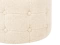 Miniatyrbild 6 av 7: Fotpall Vit Beige Rund Puff Knapptuftad Klädsel Glam Ottoman Vardagsrumsmöbler Sovrum Förvaring