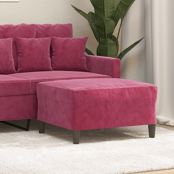 vidaXL fodskammel 70x55x41 cm velour vinrød