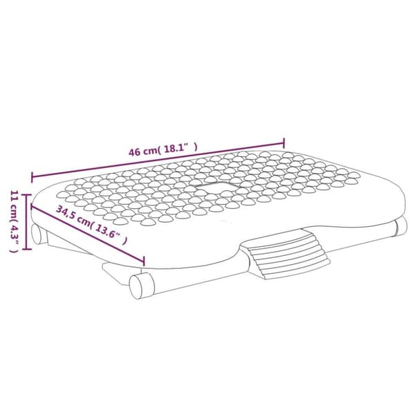 vidaXL fodstøtte 46x34,5x11 cm sort