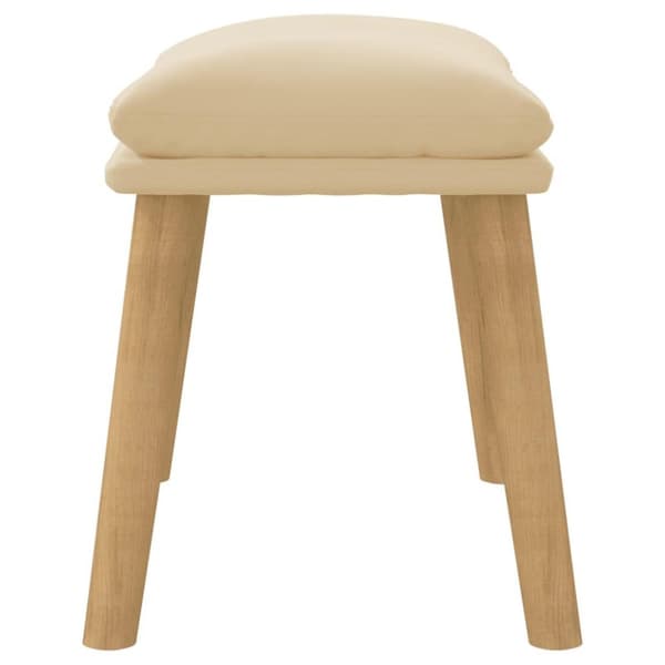 vidaXL fodskammel 45x29,5x35 cm fløjl cremefarvet