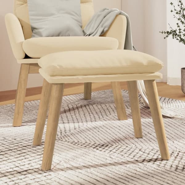 vidaXL fodskammel 45x29,5x35 cm fløjl cremefarvet