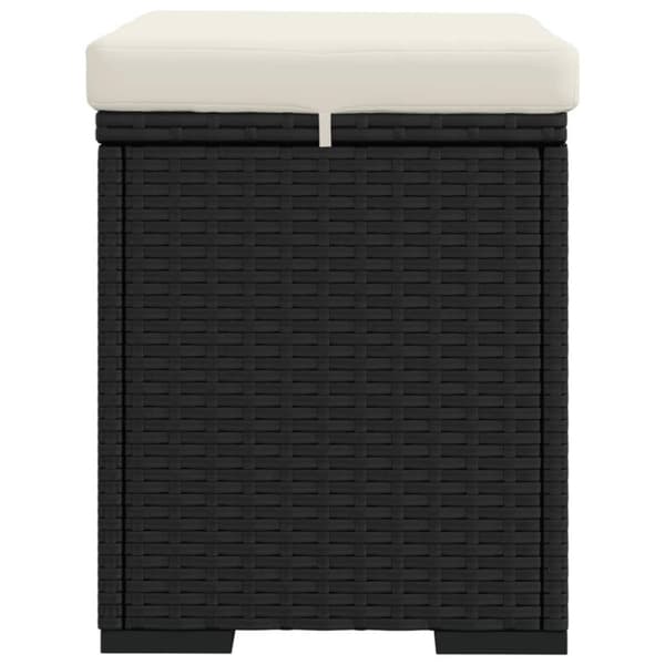 vidaXL Fotpall med kudde svart 40x30x40 cm konstrotting