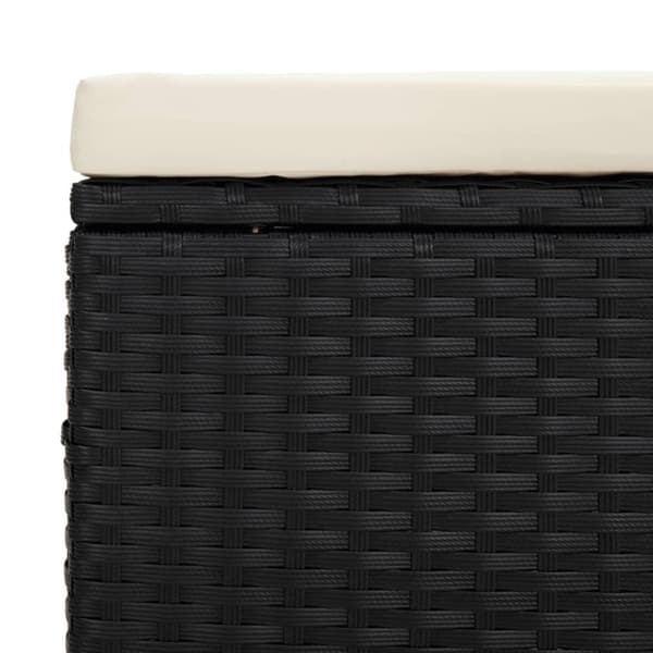 vidaXL Fotpall med kudde svart 40x30x40 cm konstrotting