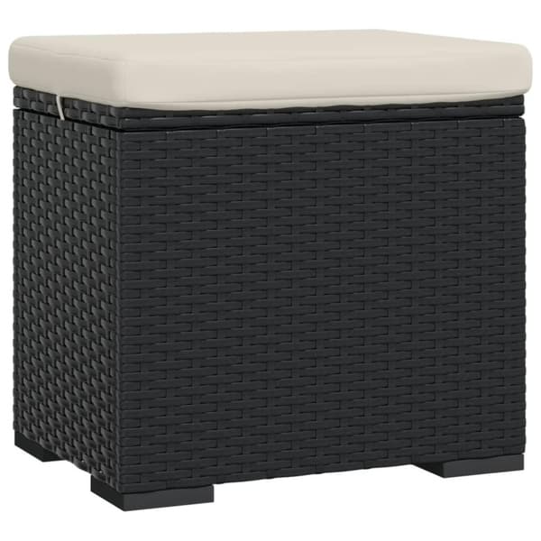 vidaXL Fotpall med kudde svart 40x30x40 cm konstrotting
