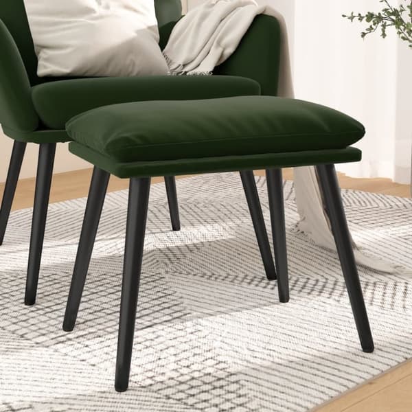 vidaXL fodskammel 45x29,5x35 cm fløjl mørkegrøn