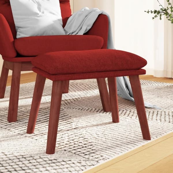 vidaXL fodskammel 45x29,5x35 cm stof vinrød