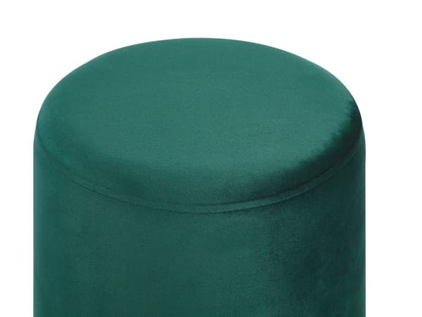 Puff Mørkegrønn Fløyel Polstret Rustfritt stål 36 x 36 cm Fotstøtte Tilbehør Glamour Moderne Innredning Stue Soverom