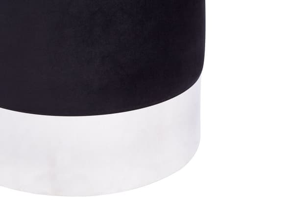 Puff Svart Fløyel Polstret Rustfritt stål 36 x 36 cm Fotstøtte Tilbehør Glamour Moderne Innredning Stue Soverom