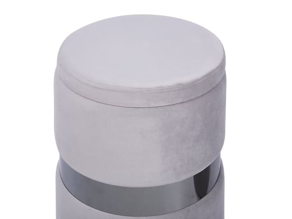 Set med 2 Förvaringspuffar Ljusgrå Klädsel i Polyestersammet Fotpall Glam-stil Elegant Design Vardagsrum Hall Sovrum