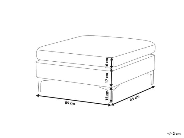 Fodskammel Blå Velour Polstret 85 x 85 cm Firkantet Moderne Glam Design Puf Skammel Fodstøtte Siddepuf Sæde Boligindretning Stue Soveværelse