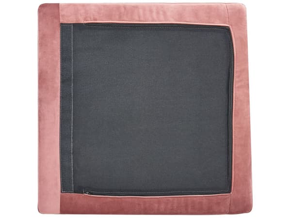 Fotskammel Rosa Fløyel Polstret 85 x 85 cm Sølv metallben Puff Moderne Glamorøs Innredning Stue