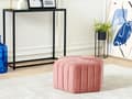 Miniatyrbild 2 av 5: Puff Rosa Sammet 29 x 53 x 48 cm Stoppad Hexagon fotpall Glamour