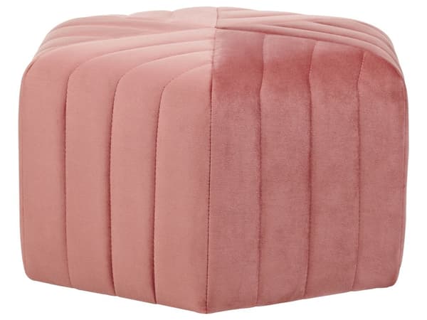 Puff Rosa Sammet 29 x 53 x 48 cm Stoppad Hexagon fotpall Glamour