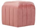 Miniatyrbild 1 av 5: Puff Rosa Sammet 29 x 53 x 48 cm Stoppad Hexagon fotpall Glamour