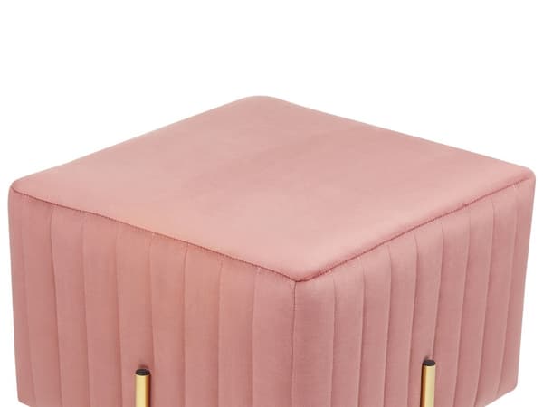 Rahi pastellipinkki sametti verhoiltu metallijalat 45 x 45 x 41 cm tuftattu moderni tyyli