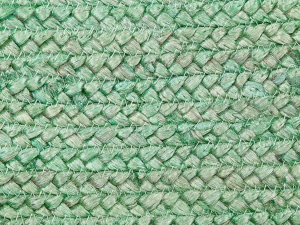 Puf Grøn Jute EPS Perler Fyld 45 x 45 x 30 cm Rektangulært med håndtag Fodskammel Boho Stil