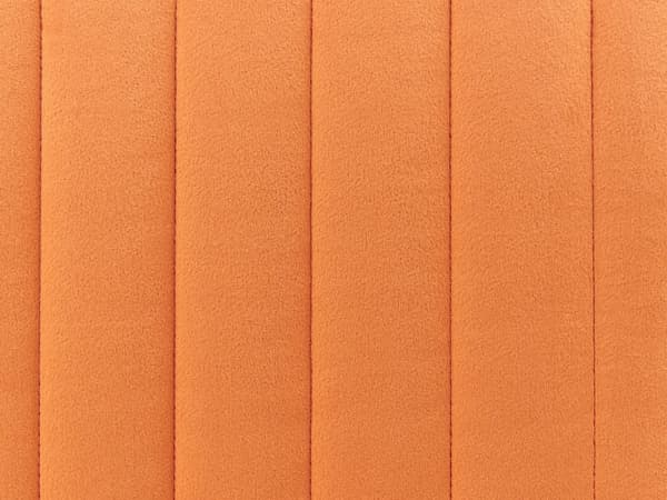Fodskammel Orange Velour Guld Metalben 45 x 45 cm Firkantet Puf med Ben Stribet Siddepuf Polstret til Stue Soveværelse Indretning