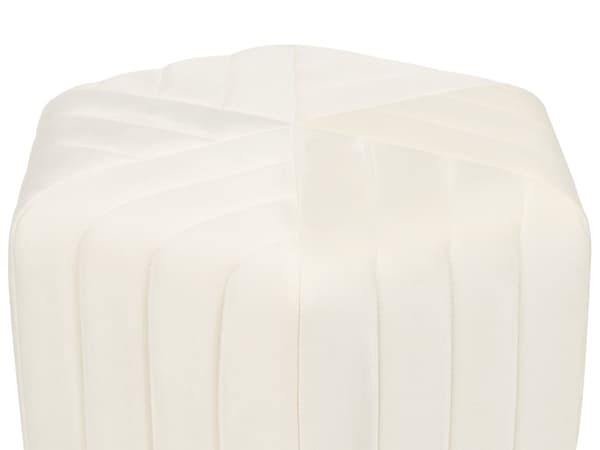 Puff Kremhvit Fløyel 48 x 53 x 29 cm Polstret Sekskantet Fotskammel Glamorøs stil Stue