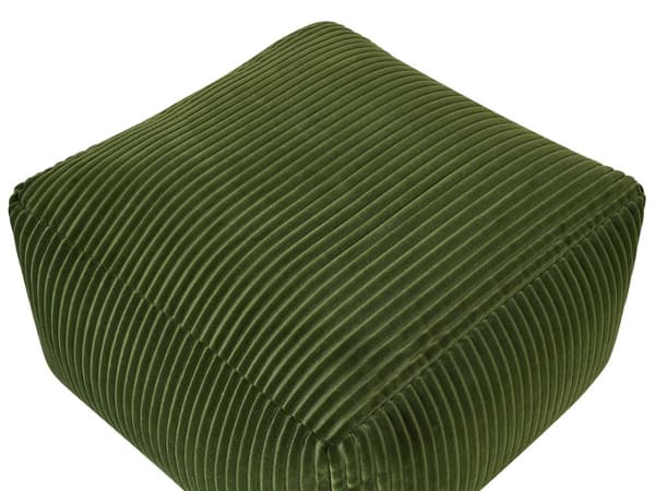 Puff Grønn Kordfløyel Fylling av EPS-kuler 50 x 50 x 30 cm Ensfarget Firkantet Boho Moderne Fotskammel Sittepute