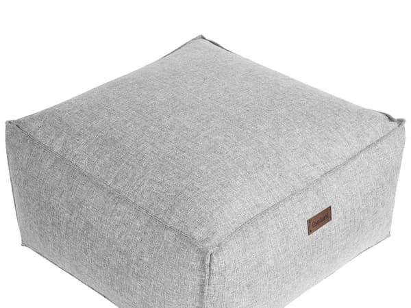 Puff Grå Stoff Polyester Fylling av EPS-kuler 50 x 50 x 30 cm Ensfarget Firkantet Boho Moderne Fotskammel Sittepute