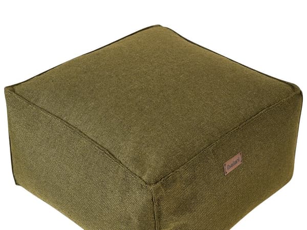 Puff Olivengrønn Stoff Polyester Fylling av EPS-kuler 50 x 50 x 30 cm Ensfarget Firkantet Boho Moderne Fotskammel Sittepute