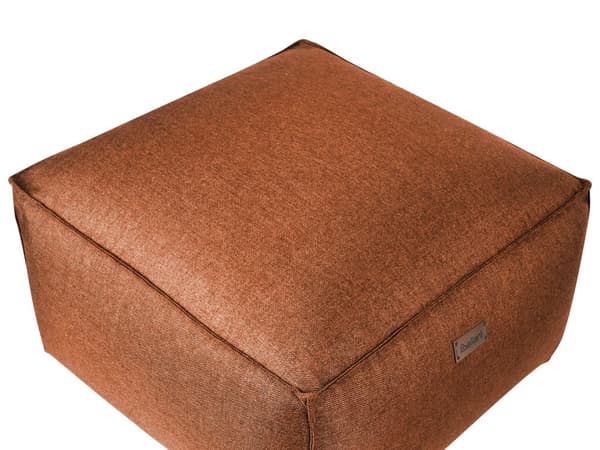 Puff Brun Stoff Polyester Fylling av EPS-kuler 50 x 50 x 30 cm Ensfarget Firkantet Boho Moderne Fotskammel Sittepute