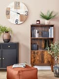 Miniatyrbilde 8 av 8: Puff Brun Stoff Polyester Fylling av EPS-kuler 50 x 50 x 30 cm Ensfarget Firkantet Boho Moderne Fotskammel Sittepute