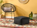 Miniatyrbillede 2 af 6: Puf Sort EPS Perlefyld Ensfarvet Mønster Firkantet Boho Moderne Stof Fodskammel