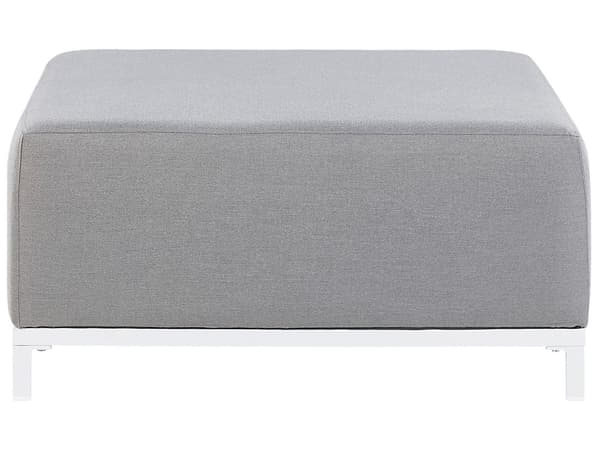 Fodskammel Grå Polyester 83 x 83 cm Moderne Ottoman Udendørs Nonwood Vedligeholdelsesfri Havemøbler Quickdry Skum Vandtæt Hynde til Have