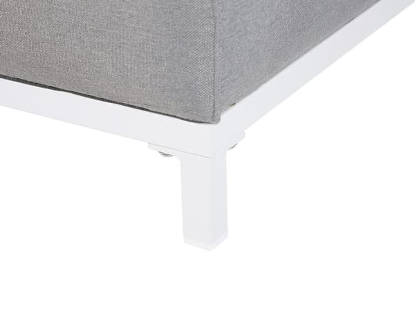 Fodskammel Grå Polyester 83 x 83 cm Moderne Ottoman Udendørs Nonwood Vedligeholdelsesfri Havemøbler Quickdry Skum Vandtæt Hynde til Have