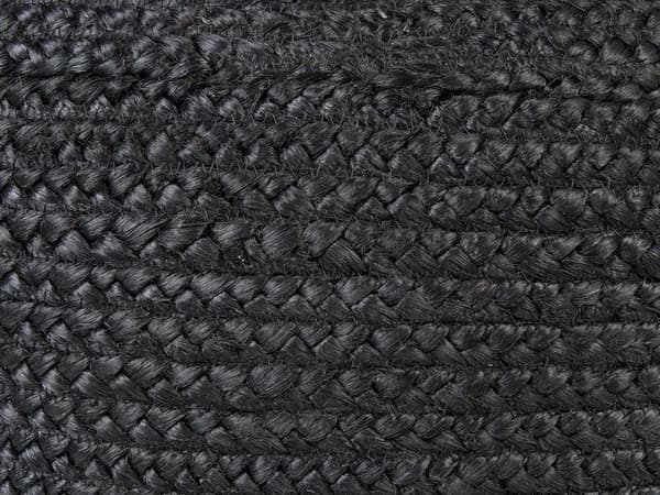 Puff Svart Jute EPS Pärlor Fyllning 45 x 45 x 30 cm Rund Ottoman Boho Stil Heminredning