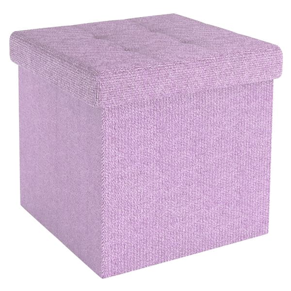 Fällbar Pall 38x38x38 cm Sittkub med förvaringsutrymme och lock av tyg med hålor Sits kub fotstöd förvaringslåda bröst ottoman