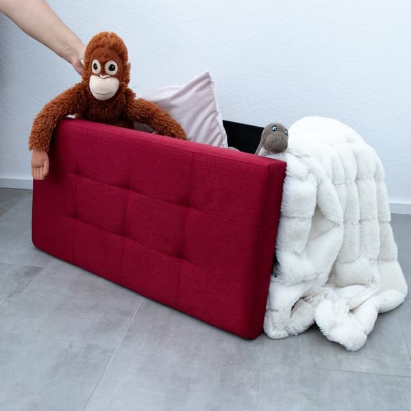 Fällbar Pall 76x38x38 cm Sittkub med förvaringsutrymme och lock av tyg med hålor Sits kub fotstöd förvaringslåda bröst ottoman