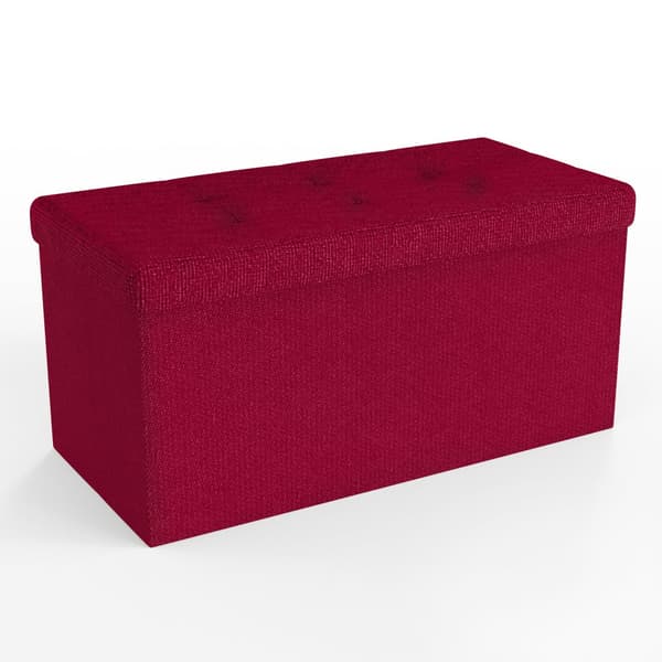 Fällbar Pall 76x38x38 cm Sittkub med förvaringsutrymme och lock av tyg med hålor Sits kub fotstöd förvaringslåda bröst ottoman