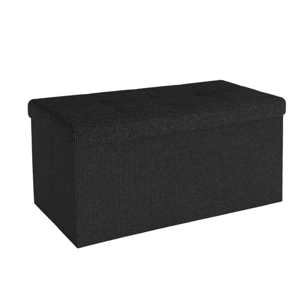 Fällbar Pall 76x38x38 cm Sittkub med förvaringsutrymme och lock av tyg med hålor Sits kub fotstöd förvaringslåda bröst ottoman