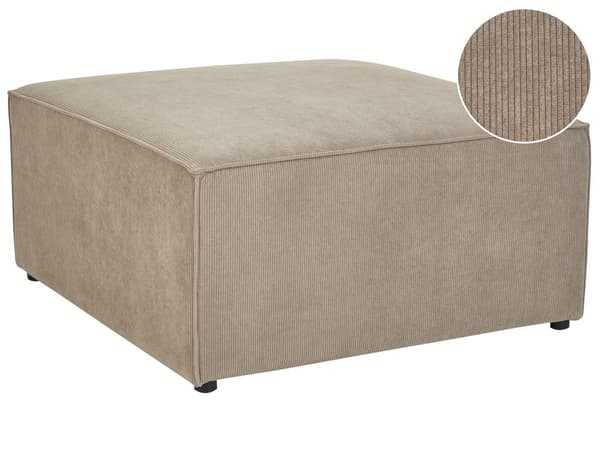 Fotskammel Taupe Kordfløyel 83 x 83 cm Moderne design Ottoman Stue