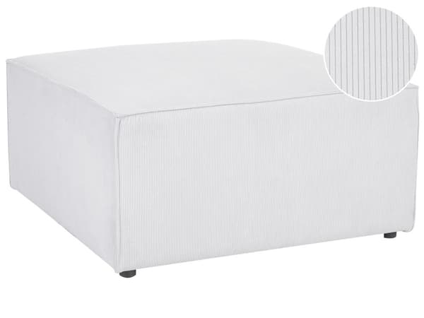 Fotskammel Off-white Kordfløyel 83 x 83 cm Moderne design Ottoman Stue