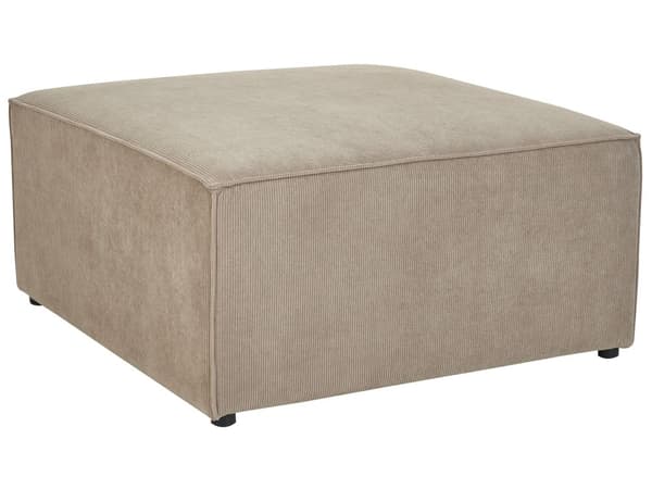 Ottoman Beige Taupe Manchester Klädd Fyrkantig Fotpall Modern Design