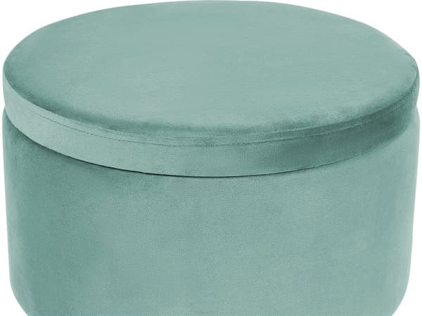 Förvaringspuff Pastell Mintgrön Sammet 42 x 42 x 44 cm Guld Metallben Klädsel Ottoman Fotpall Glamour Modern Design Vardagsrumstillbehör